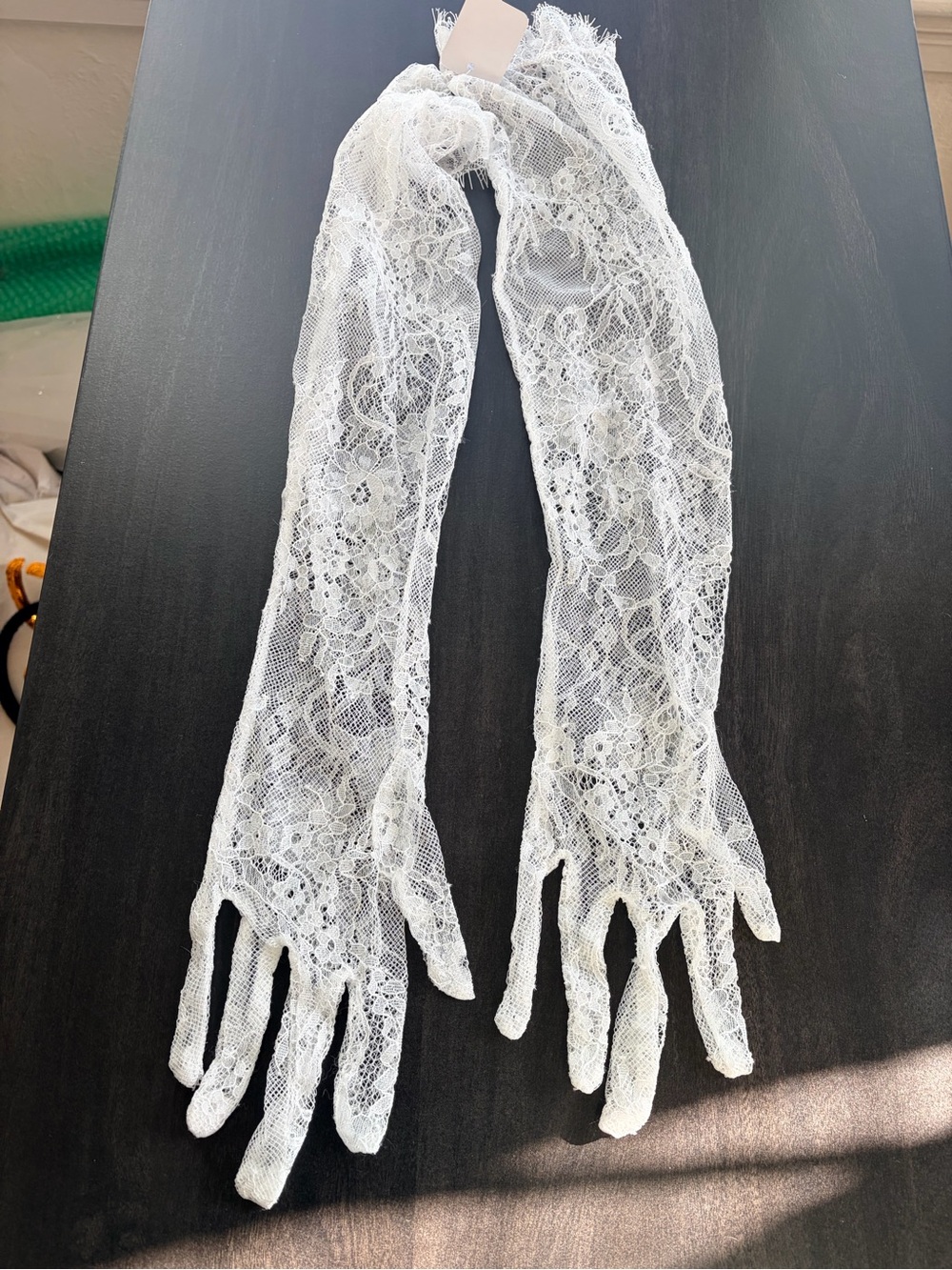 Sheer Lace Gloves  - White